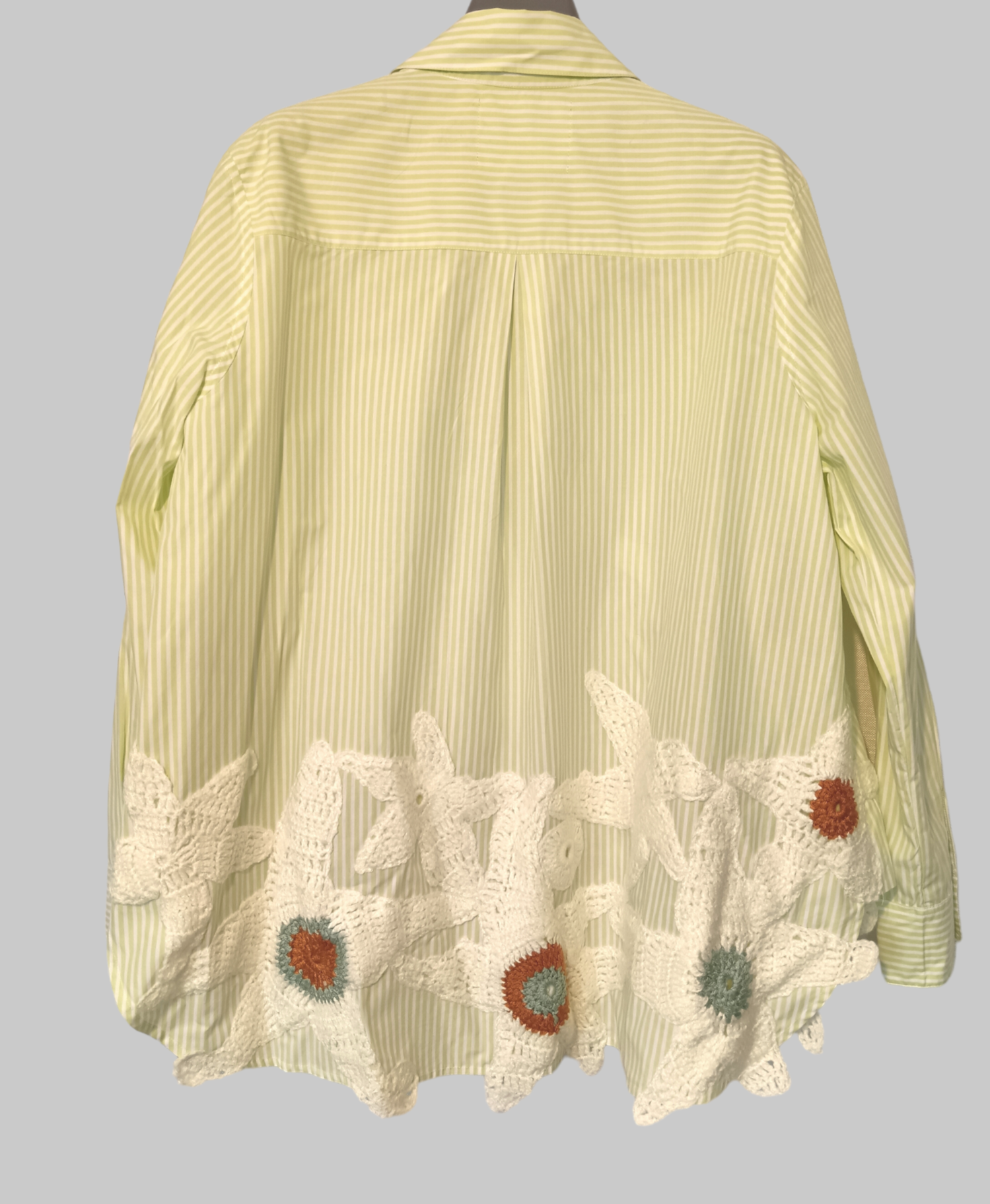 Handmade Crochet Flower Stripe Shirt
