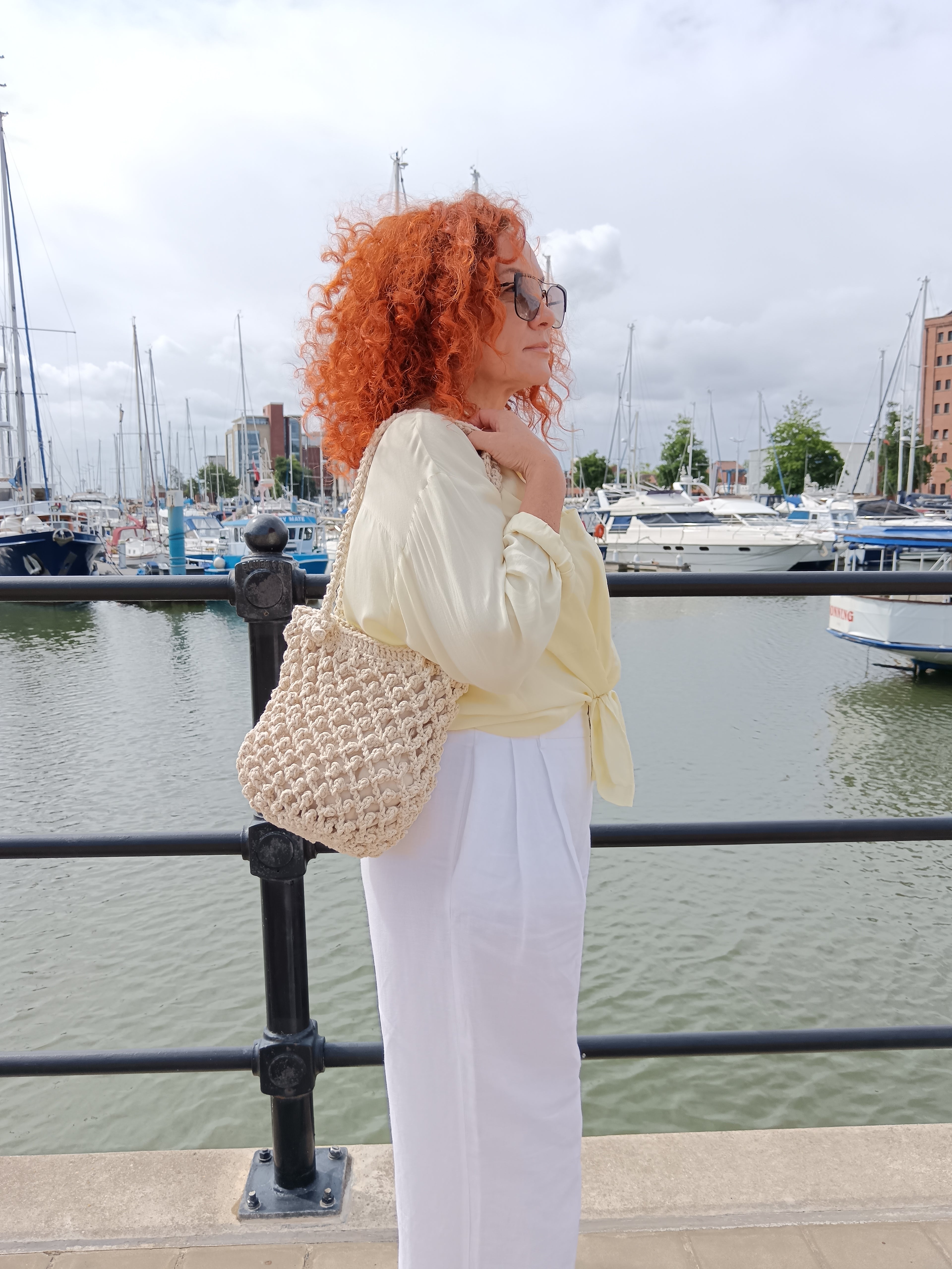 Handmade Crochet Net Bag – Boho Shoulder Tote, Eco-Friendly Summer Beach Purse