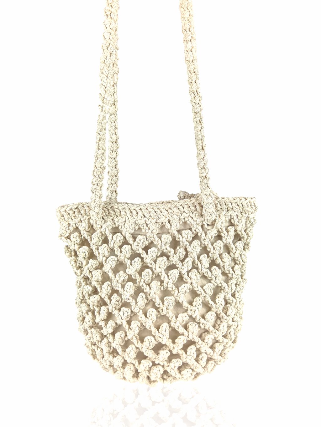 Handmade Crochet Net Bag – Boho Shoulder Tote, Eco-Friendly Summer Beach Purse