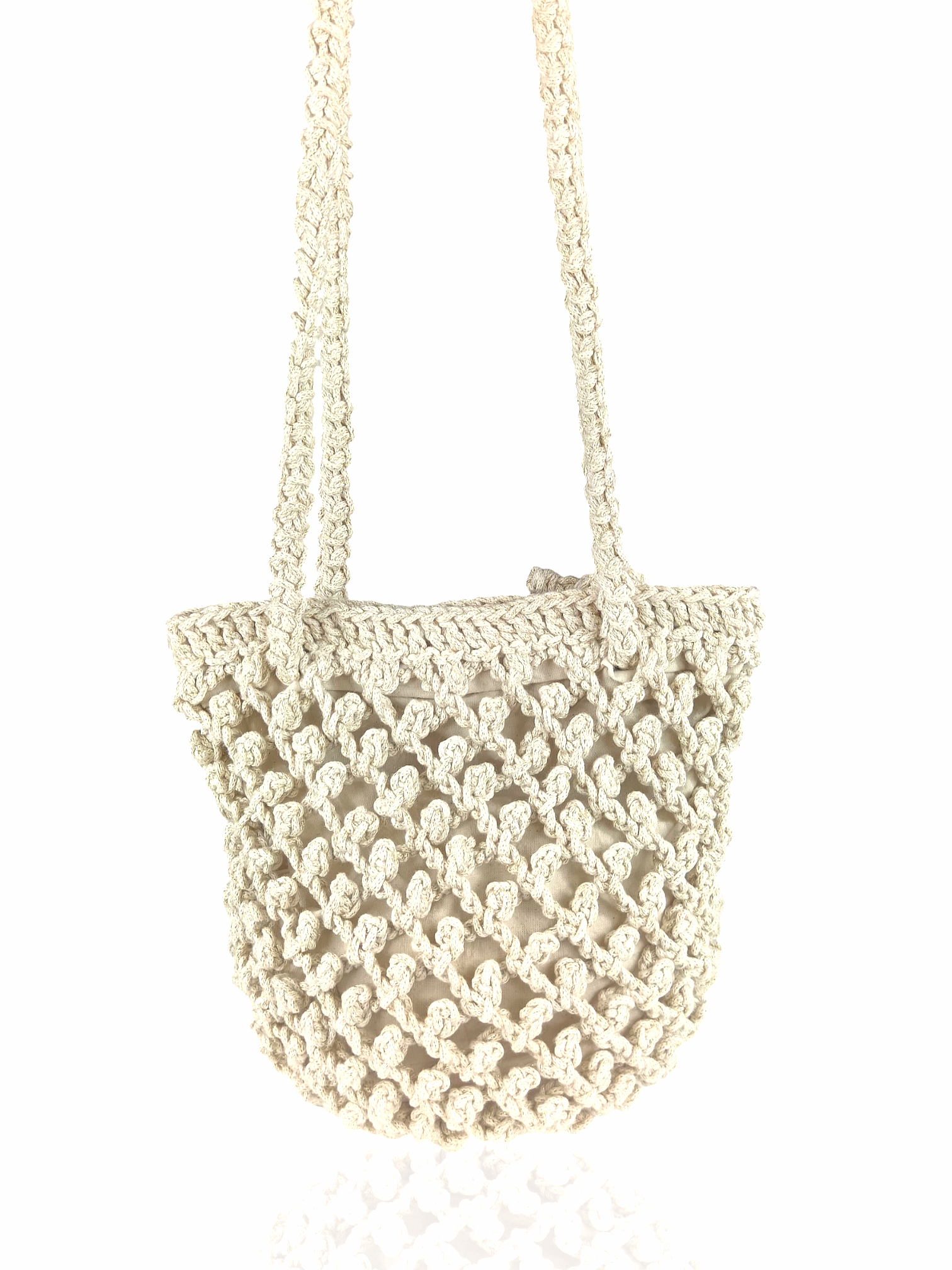 Handmade Crochet Net Bag – Boho Shoulder Tote, Eco-Friendly Summer Beach Purse