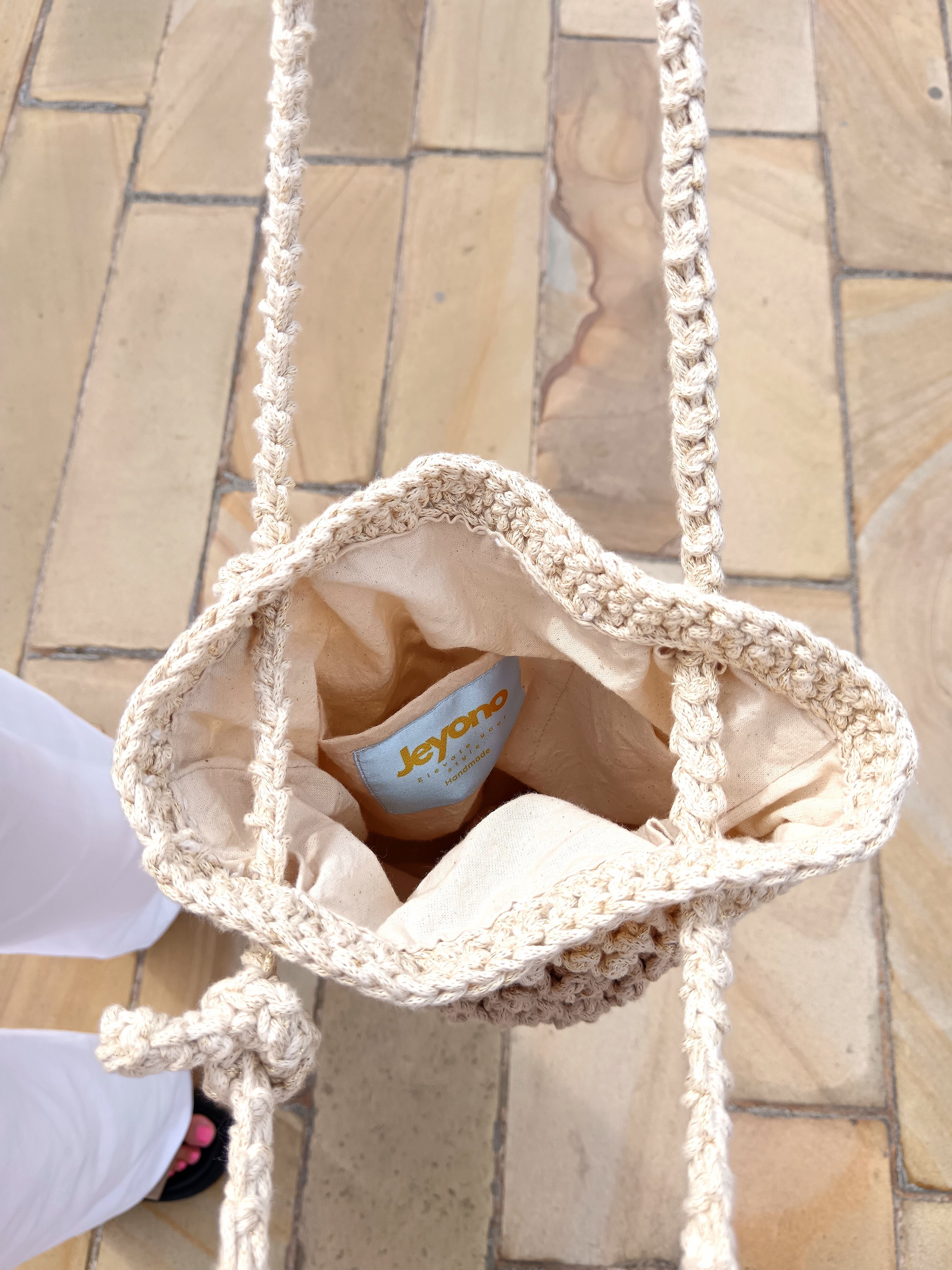 Handmade Crochet Net Bag – Boho Shoulder Tote, Eco-Friendly Summer Beach Purse